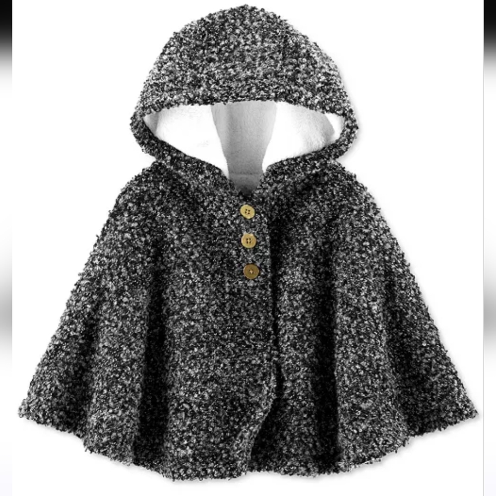 Carters Baby Girls Hooded Faux-Fur-Lined Cape